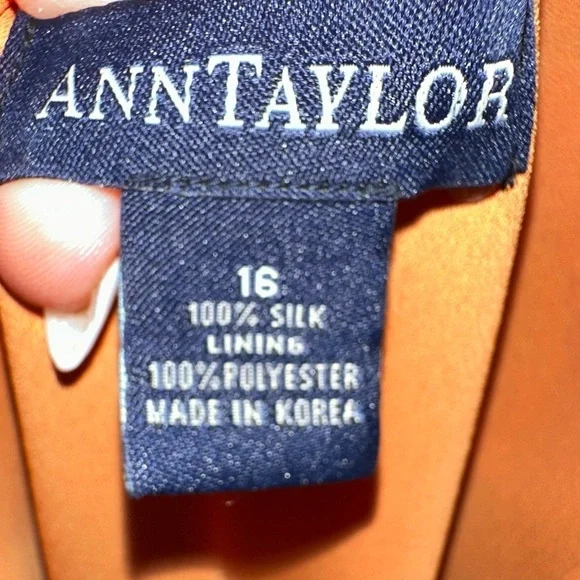 Ann Taylor Vintage Silk Paisley Print Orange Maxi Dress - Picture 5 of 8